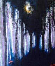 Load image into Gallery viewer, Black-T with original Artwork "Red in the Woods"