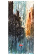 Load image into Gallery viewer, Unisex Black T with Original Artwork "Red in the Rain"