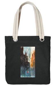 Black Tote with Original Artwork "Red in the Rain"