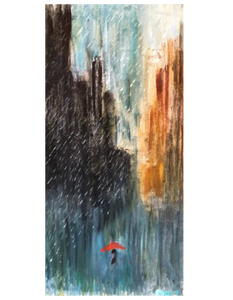 Unisex Black T with Original Artwork "Red in the Rain"